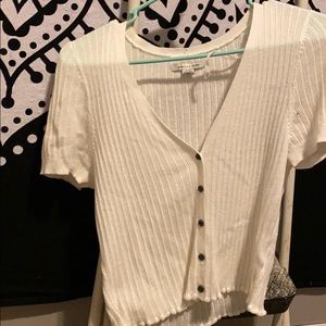 White cropped button up